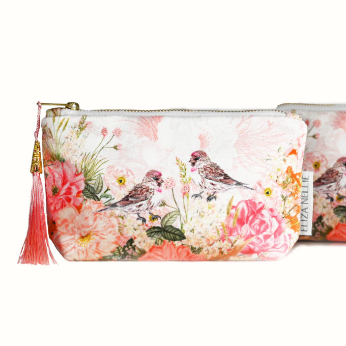 Wild velvet purse - peachy pink
