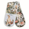 Exotic birds and florals - Cream & Green - Oven Gloves