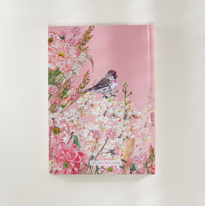 Floral and birds lined notebook