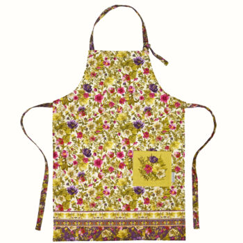 Hellebores & Fern cotton apron, made in UK