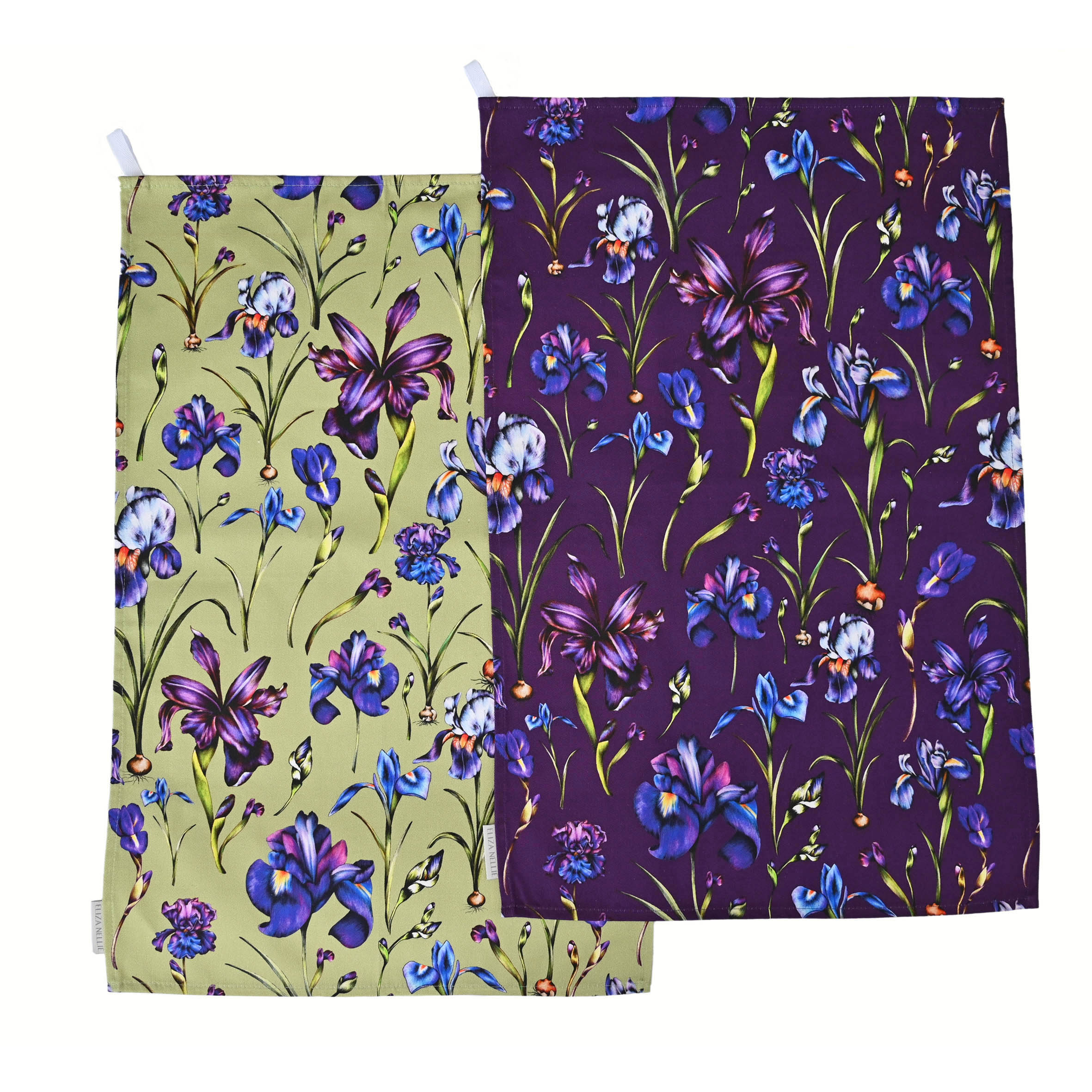 'Flowerpatch' is an illustration of purple florals from irises to